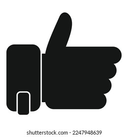 Thumb up trust icon simple vector. Rate star. Online quality