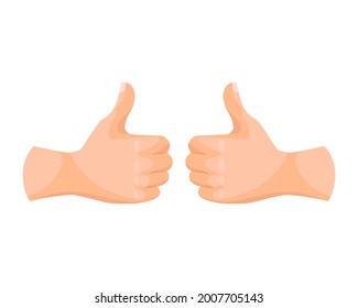 Thumb up, confirmation, consent, vector illustration.