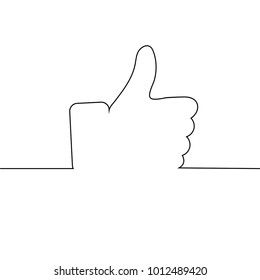 Thumb up, contour drawing