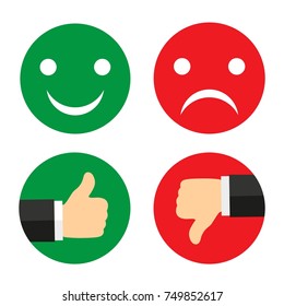 Thumb up, thumb down applique vector illustration.