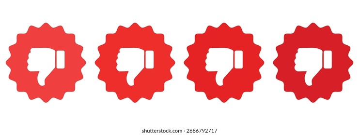 Pulgar hacia arriba, pulgar hacia abajo, como y no me gustan los íconos Botones colección. Silueta y estilo de círculo de contorno. Ilustración vectorial aislada
