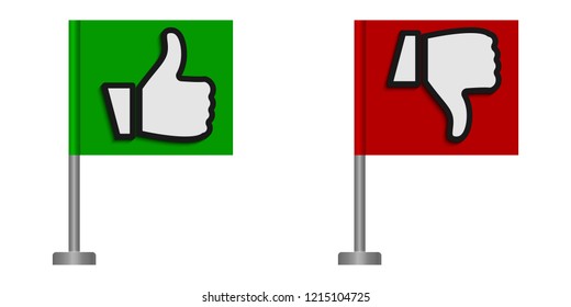 Thumb up, thumb down like icon flag