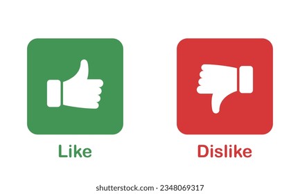 Drehen Sie sich das Silhouette-Symbol nach oben, und drehen Sie es herunter. Wie und nicht wie Pictogram Collection. Gute und schlechte Gesture Button Rot und Green Sign. Symbole für Social Media-Feedback Einzelne Vektorgrafik.