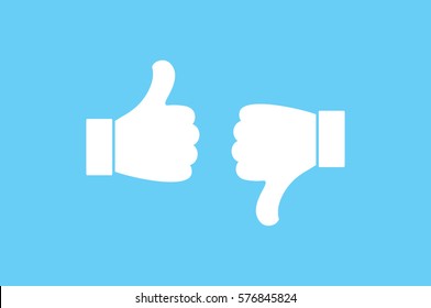 thumb up, thumb down  vector illustration eps10. Isolated badges for website or app - stock infographics.