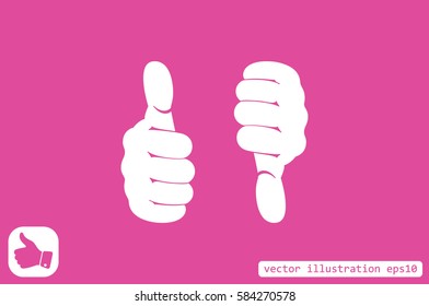 thumb up, thumb down  vector illustration eps10. Isolated badges for website or app - stock infographics