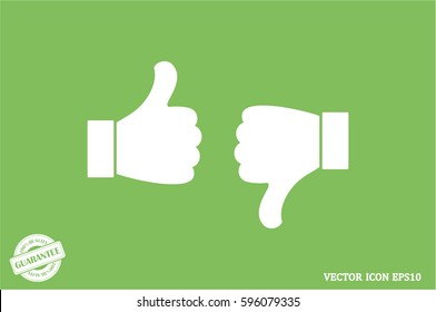 thumb up, thumb down  vector illustration eps10. Isolated badges for website or app - stock infographics