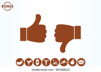 thumb up, thumb down  vector illustration eps10. Isolated badges for website or app - stock infographics