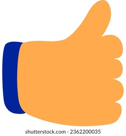 thumb up, flat doodle design, like comment, vector illustration 