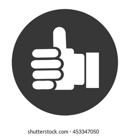 thumb up, hand with finger up vector
