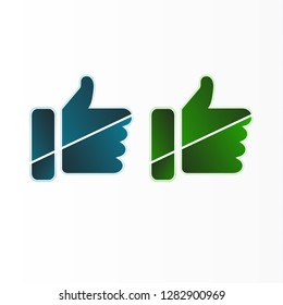 Thumb up, hand vector icon for social networking websites and mobile apps. Modern flat design. Vector graphics.
