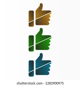 Thumb up, hand vector icon for social networking websites and mobile apps. Modern flat design. Vector graphics.