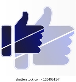 Thumb up, hand vector icon for social networking websites and mobile apps. Modern flat design. Vector graphics.