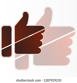 Thumb up, hand vector icon for social networking websites and mobile apps. Modern flat design. Vector graphics.