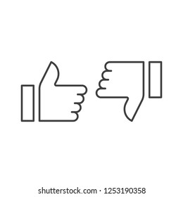 thumb up, like dislike icon vector