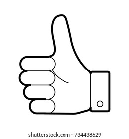 Thumb Up. Like icon. Outline design. Vector illustration