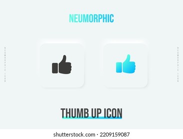 Thumb up, like trendy neumorphic icon in solid and gradient color 
