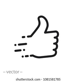 thumb up, line icon - vector illustration eps10