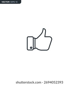 Thumb up, linear style sign for mobile concept and web design. Symbol, logo illustration. Pixel perfect vector graphics