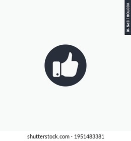 Thumb up, premium quality flat icon. Vector logo concept for web graphics, EPS 10