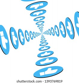thumb up, is removed in the distance.  vector