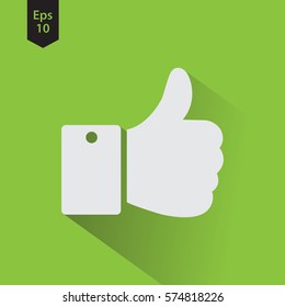 Thumb Up. Simple Flat Icon. Vector Illustrated Symbol. Vector Style. Website Sign