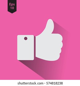Thumb Up. Simple Flat Icon. Vector Illustrated Symbol. Vector Style. Website Sign