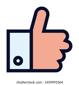 Thumb Up. Simple Vector Color Icon 
