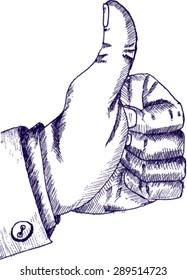 thumb  up, sketch