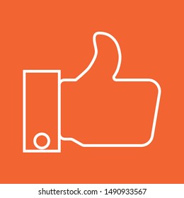 Thumb up, thin lines web and social media icon, stock vector illustration, EPS10.