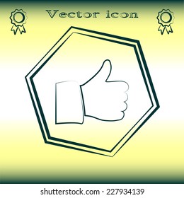 Thumb up. Vector sign okay 