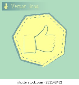 Thumb up. Vector sign okay 