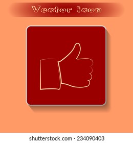 Thumb up. Vector sign okay 