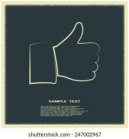Thumb up. Vector sign okay 