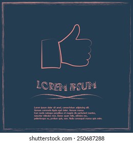 Thumb up. Vector sign okay 