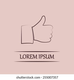 Thumb up. Vector sign okay 