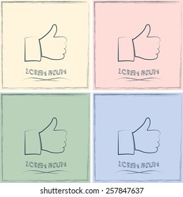 Thumb up. Vector sign okay 