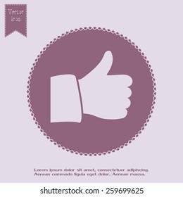 Thumb up. Vector sign okay 