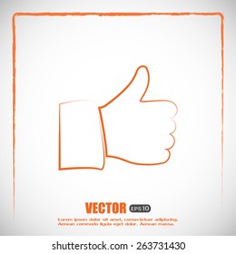 Thumb up. Vector sign okay 