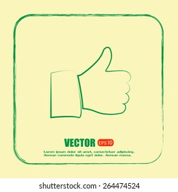 Thumb up. Vector sign okay 