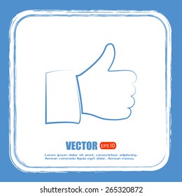 Thumb up. Vector sign okay 