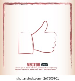 Thumb up. Vector sign okay 