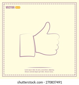 Thumb up. Vector sign okay 