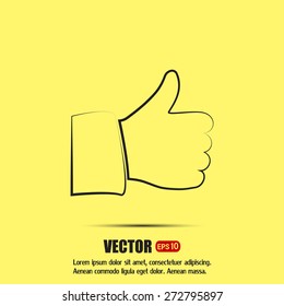 Thumb up. Vector sign okay 