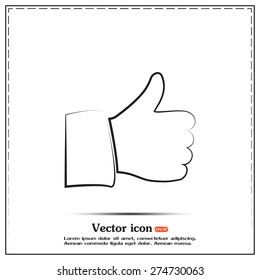 Thumb up. Vector sign okay 
