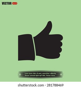 Thumb up. Vector sign okay 