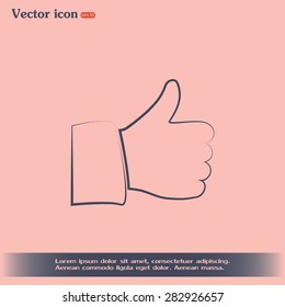 Thumb up. Vector sign okay 