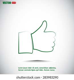 Thumb up. Vector sign okay 