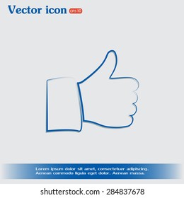 Thumb up. Vector sign okay 