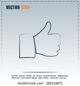 Thumb up. Vector sign okay 