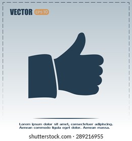 Thumb up. Vector sign okay 